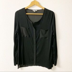ISSI Black Blouse with Cotton Front and Sh…